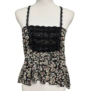 Hazel Floral Thin Strap High Low Top Size Small